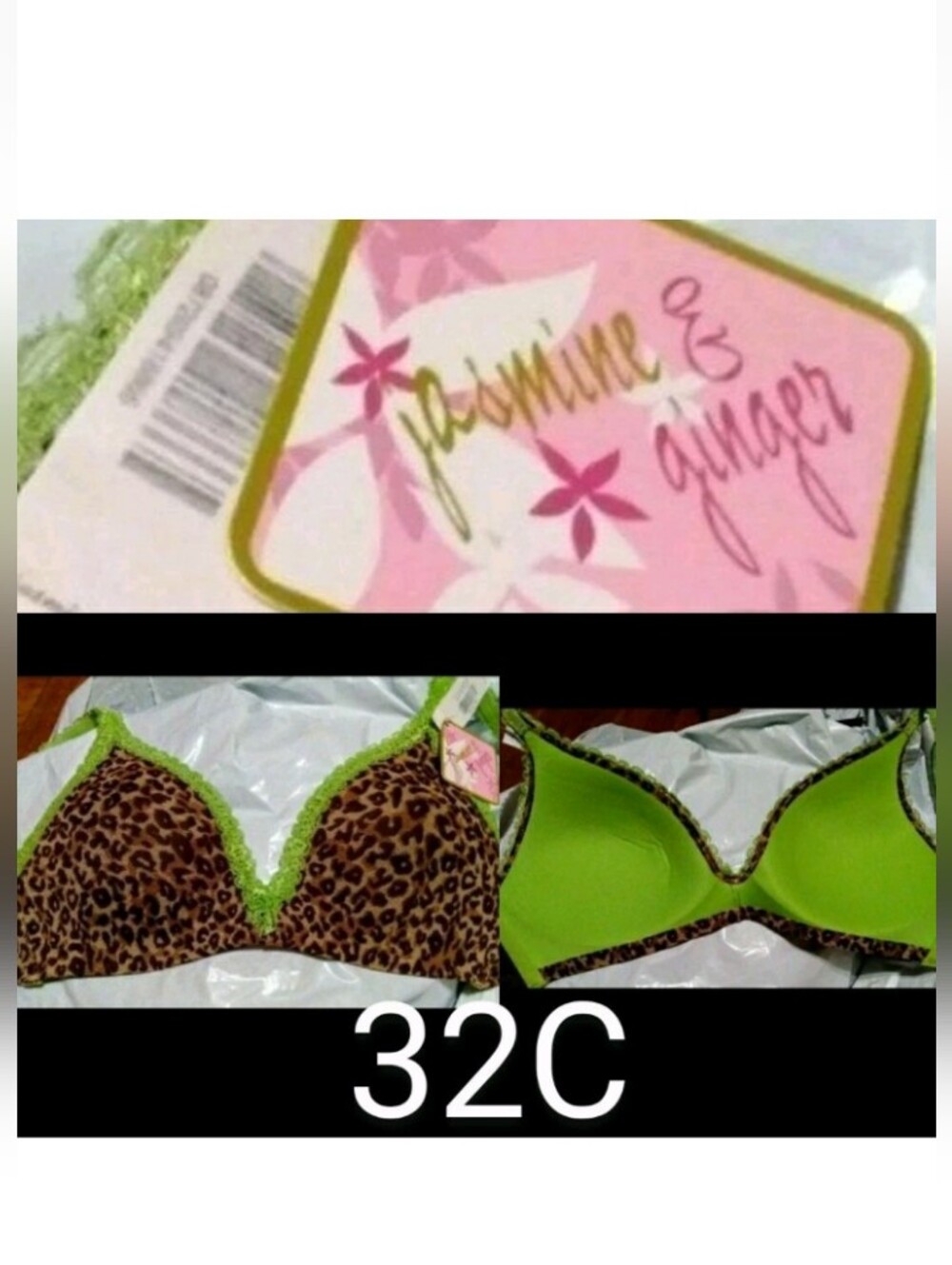 🆕NWT ♥Jasmine & Ginger Animal Print Bra 32C RARE ♥